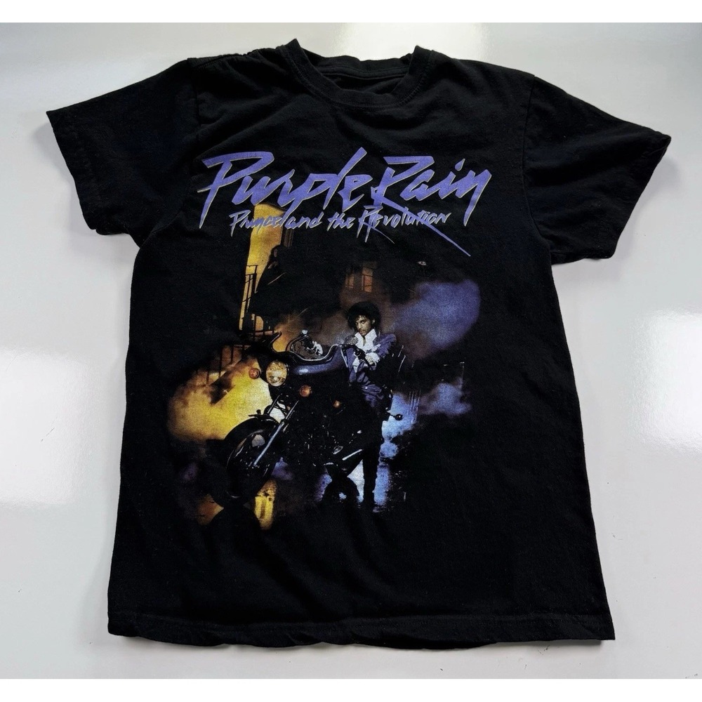 Prince Purple Rain Size S Short Sleeve Graphic T-Shirt Black VTG Style Reprint